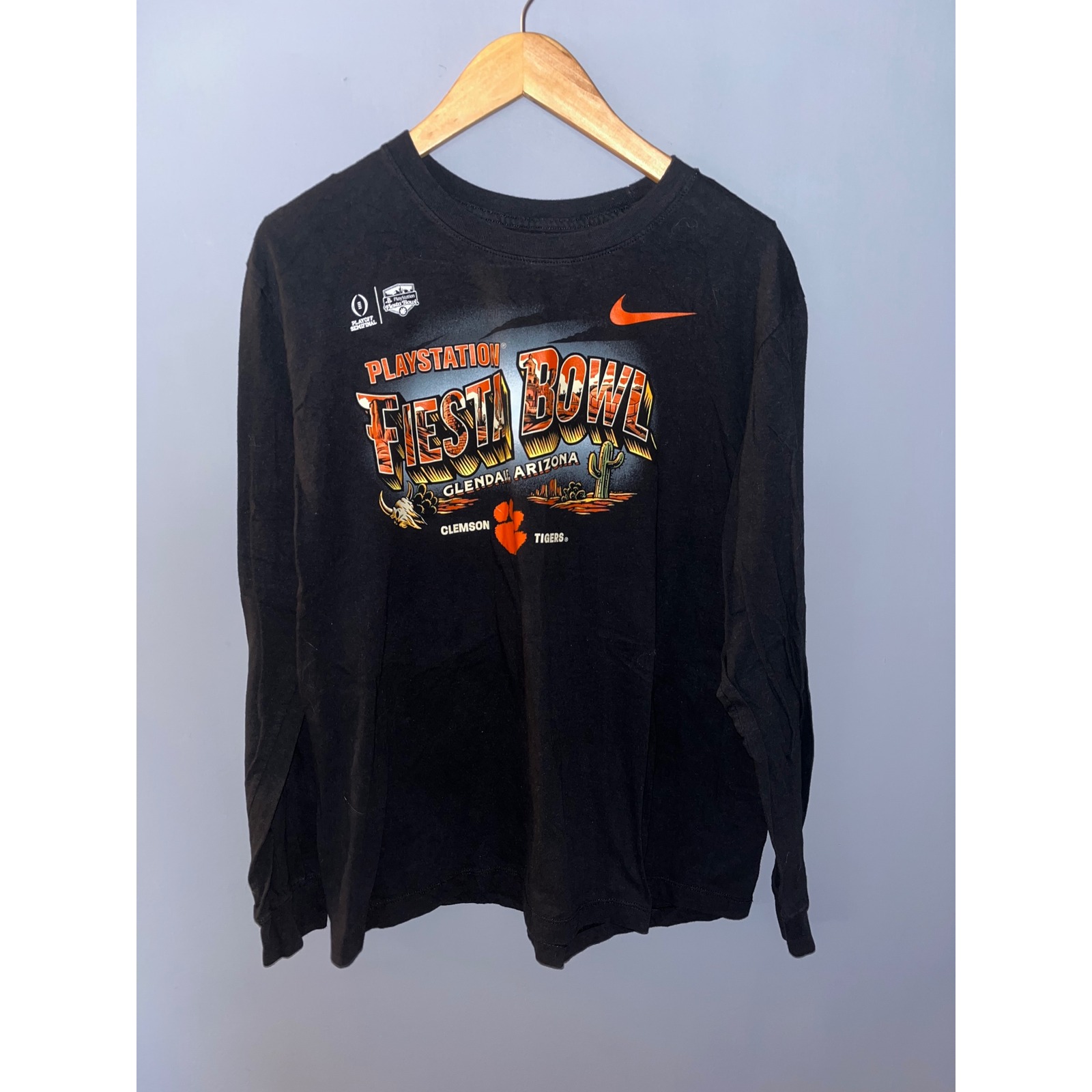 Nike Clemson Tigers Fiesta Bowl Long Sleeve T Shirt Ncaa Football Black Large